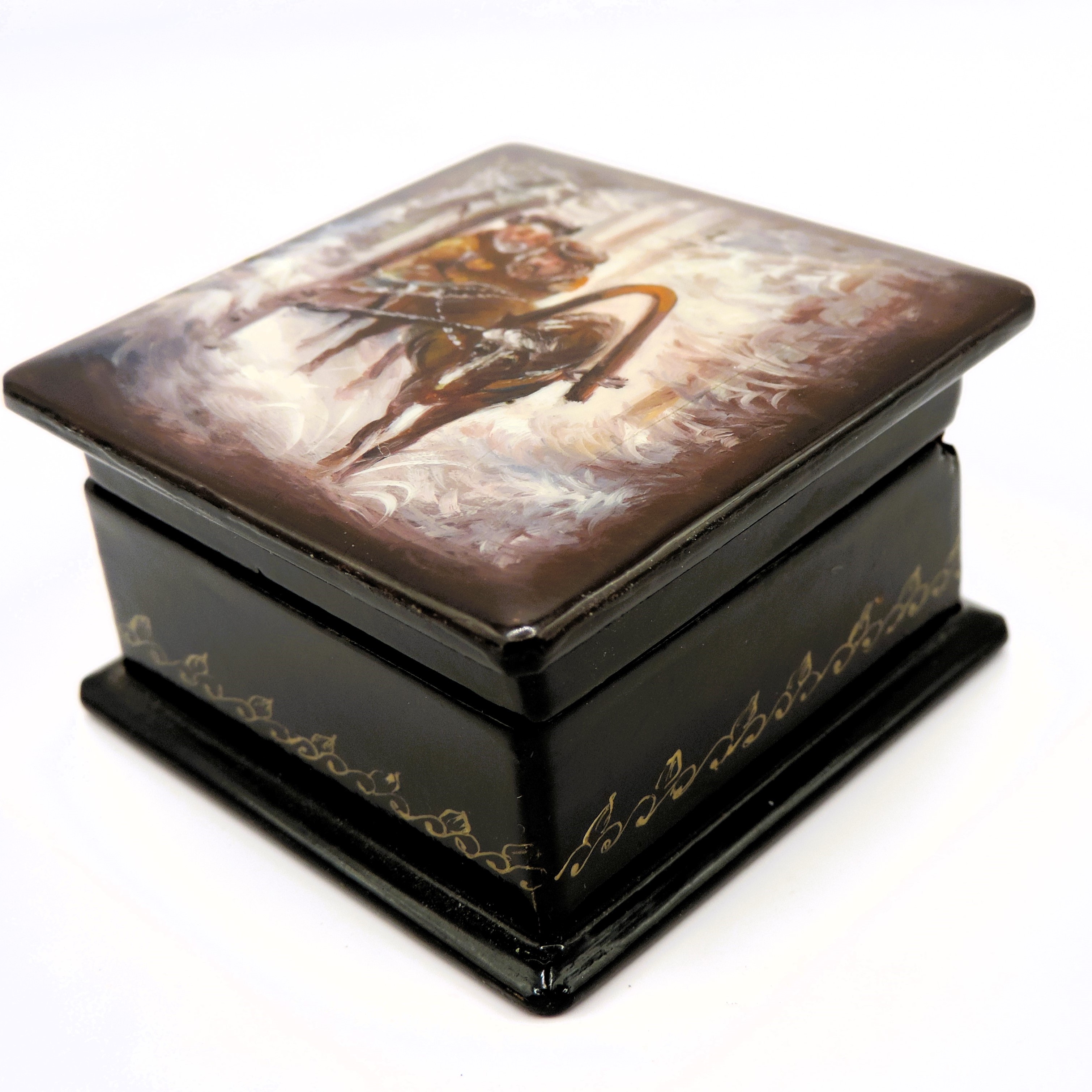  Vintage Russian Hand Painted Lacquer Box