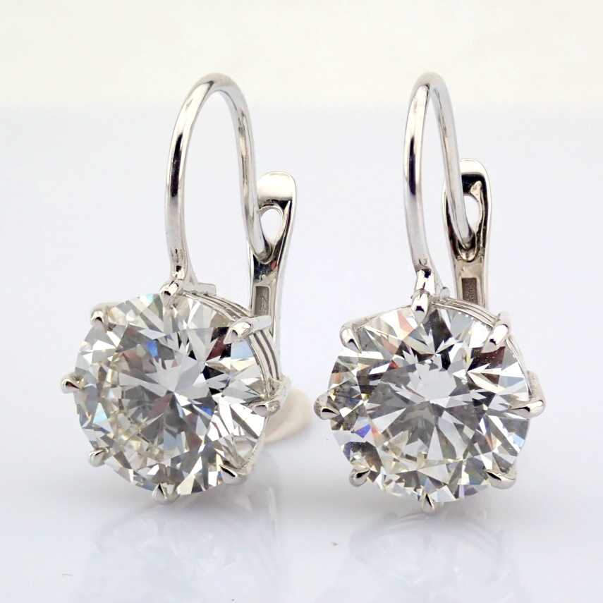 Round Cut Lab-Grown Diamond Earring - 6.93 Total Carat (IGI Certified)