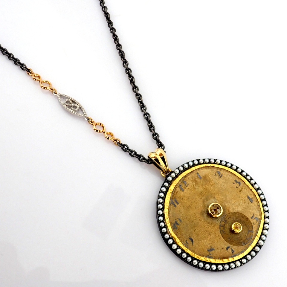 Natural Diamond 18K Yellow Gold Necklace