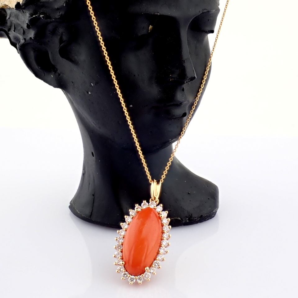Natural Diamond 18K Rose/Pink Gold Necklace