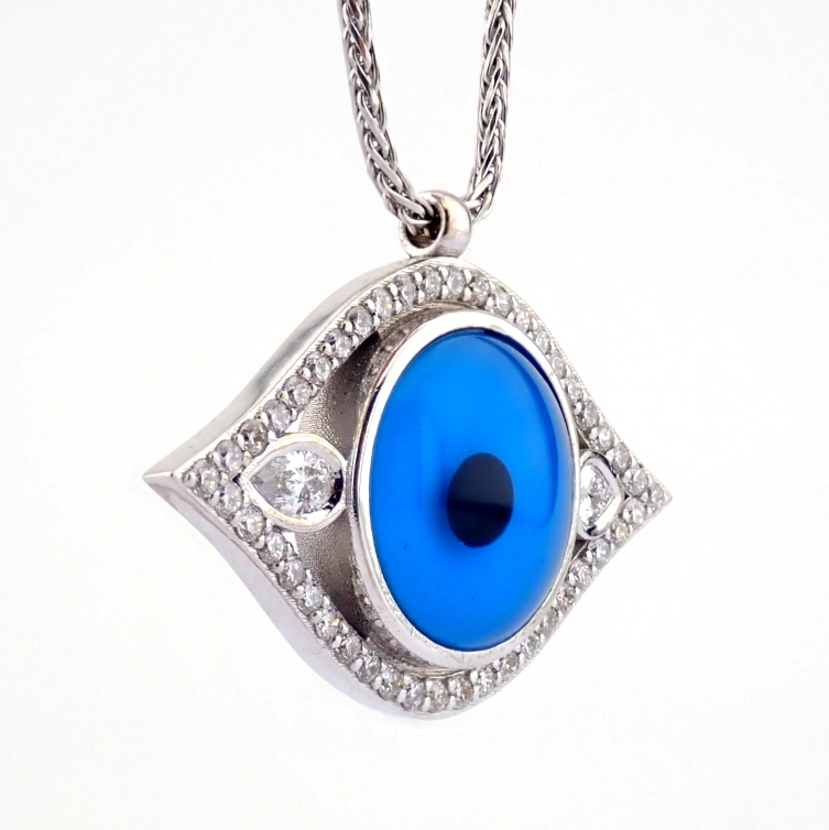 Natural Diamond 14K White Gold Necklace
