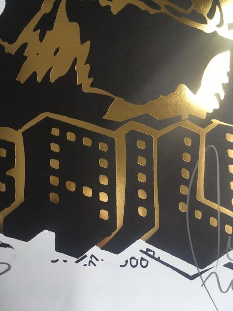 Faile (b 1975 & 76) Alsatian ‘Black/Gold’ Embossed Screen Print On Paper Signed, Limited Edition 23