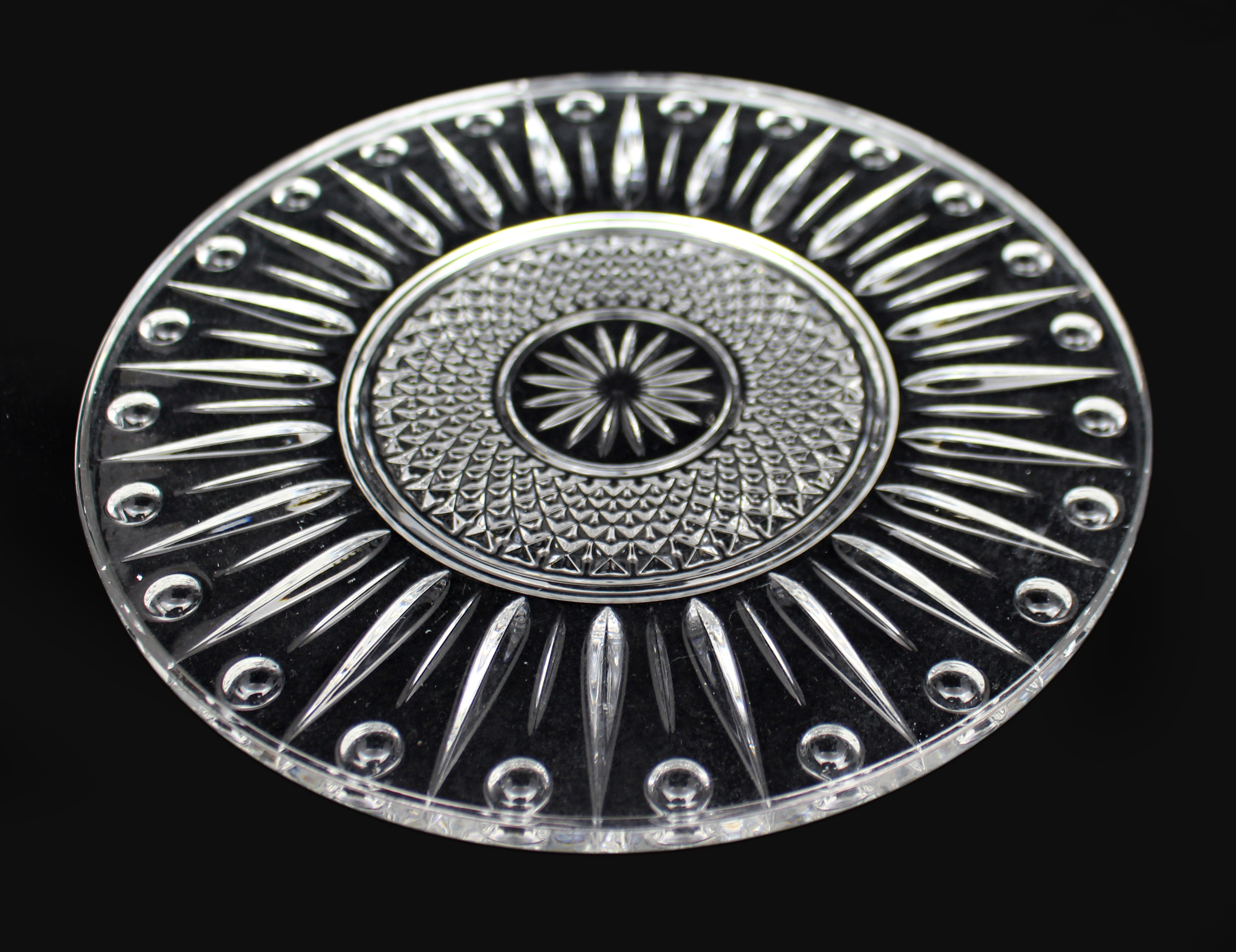 Set of 12 Unused Cut Crystal Dessert Plates